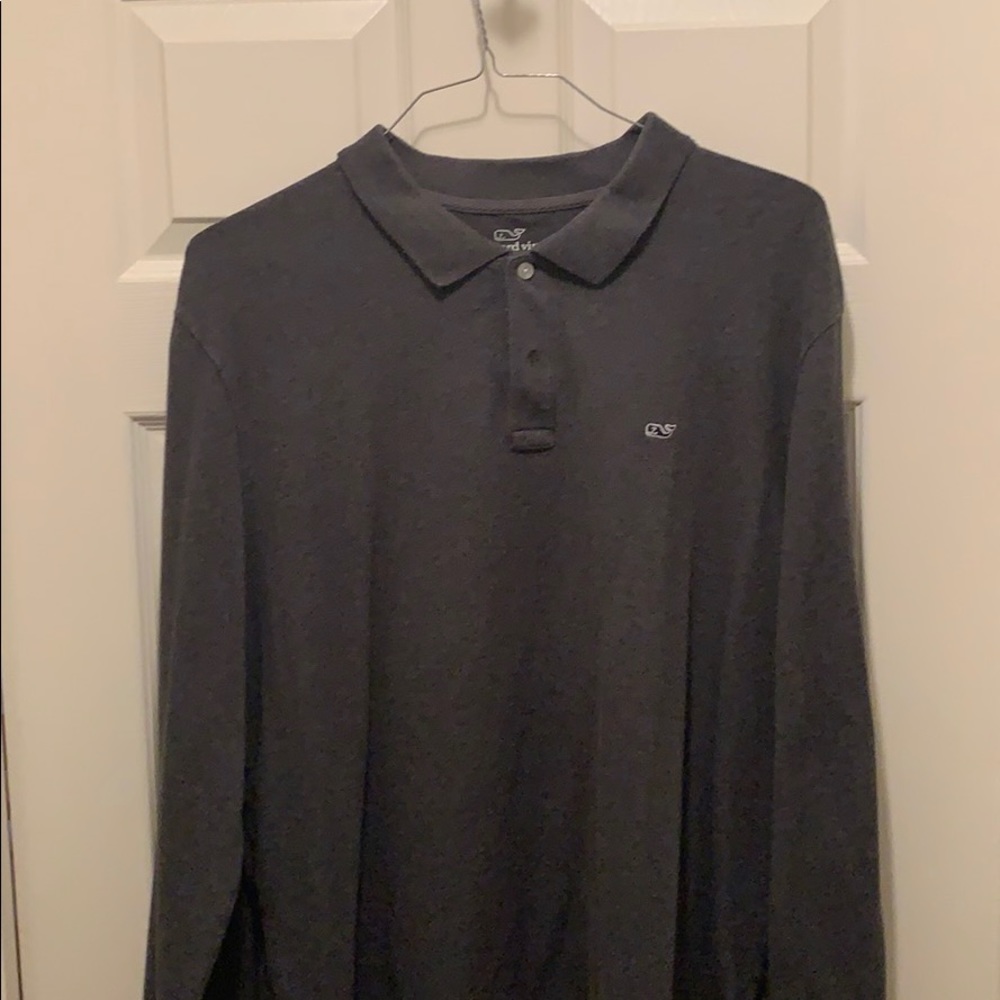 Vineyard Vines - Long Sleve Polo - Grey - Sz. XL